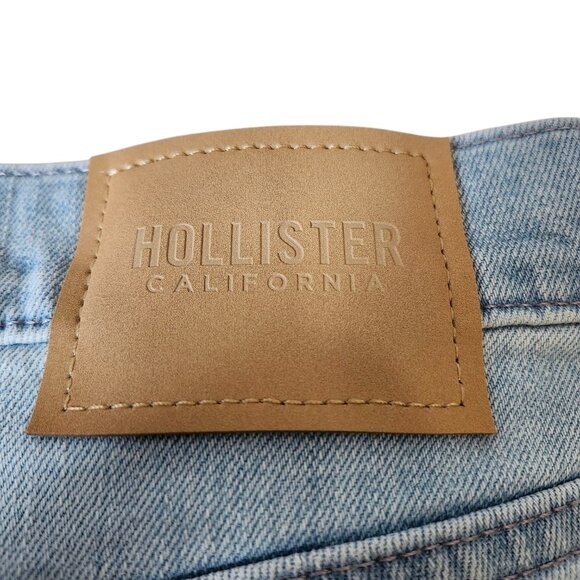 NWT Hollister Epic‎ Flex Slim Straight Jeans Men's 34 x 34 Blue Light Wash - Picture 9 of 12